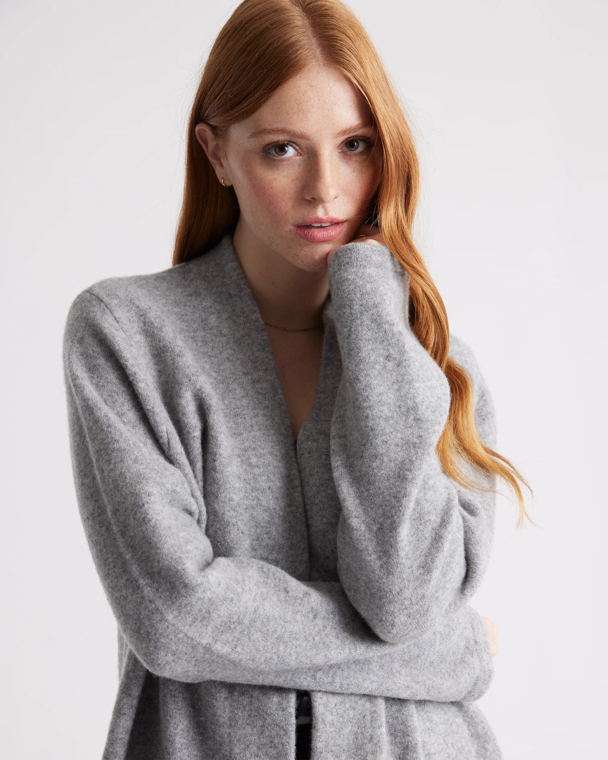 Superfine Merino Wool Sweater Coat - XS / Heather Grey