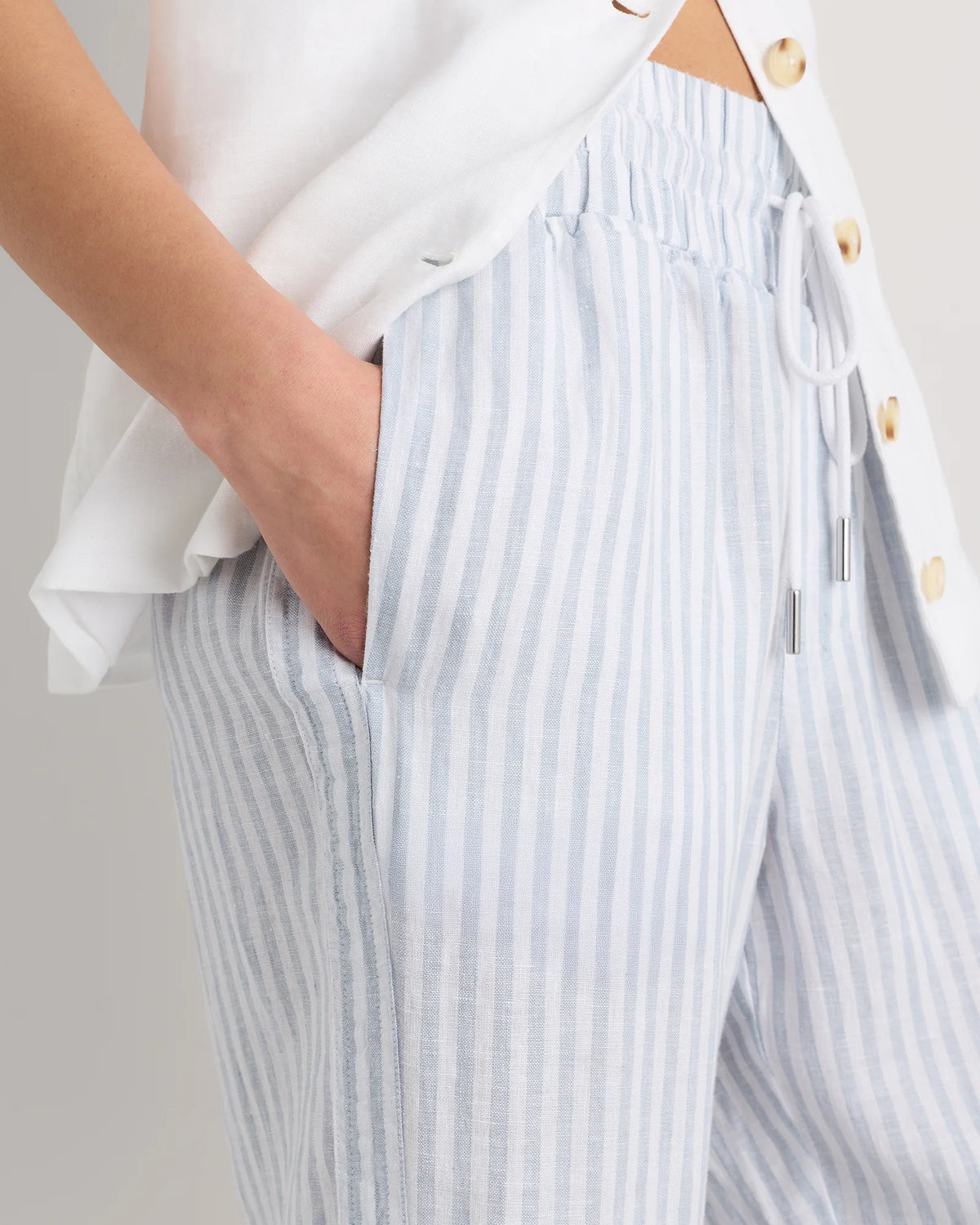 100% European Linen Wide Leg Pants - XS / Bayberry Olive