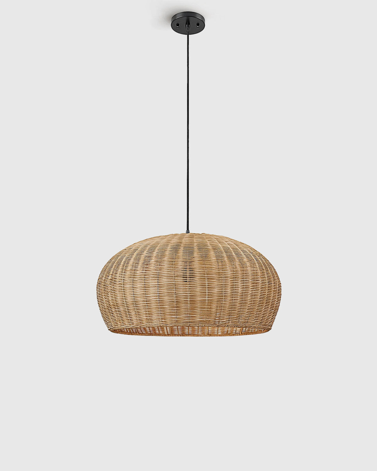 Natural Rattan Dome Pendant Light - One Size / Natural