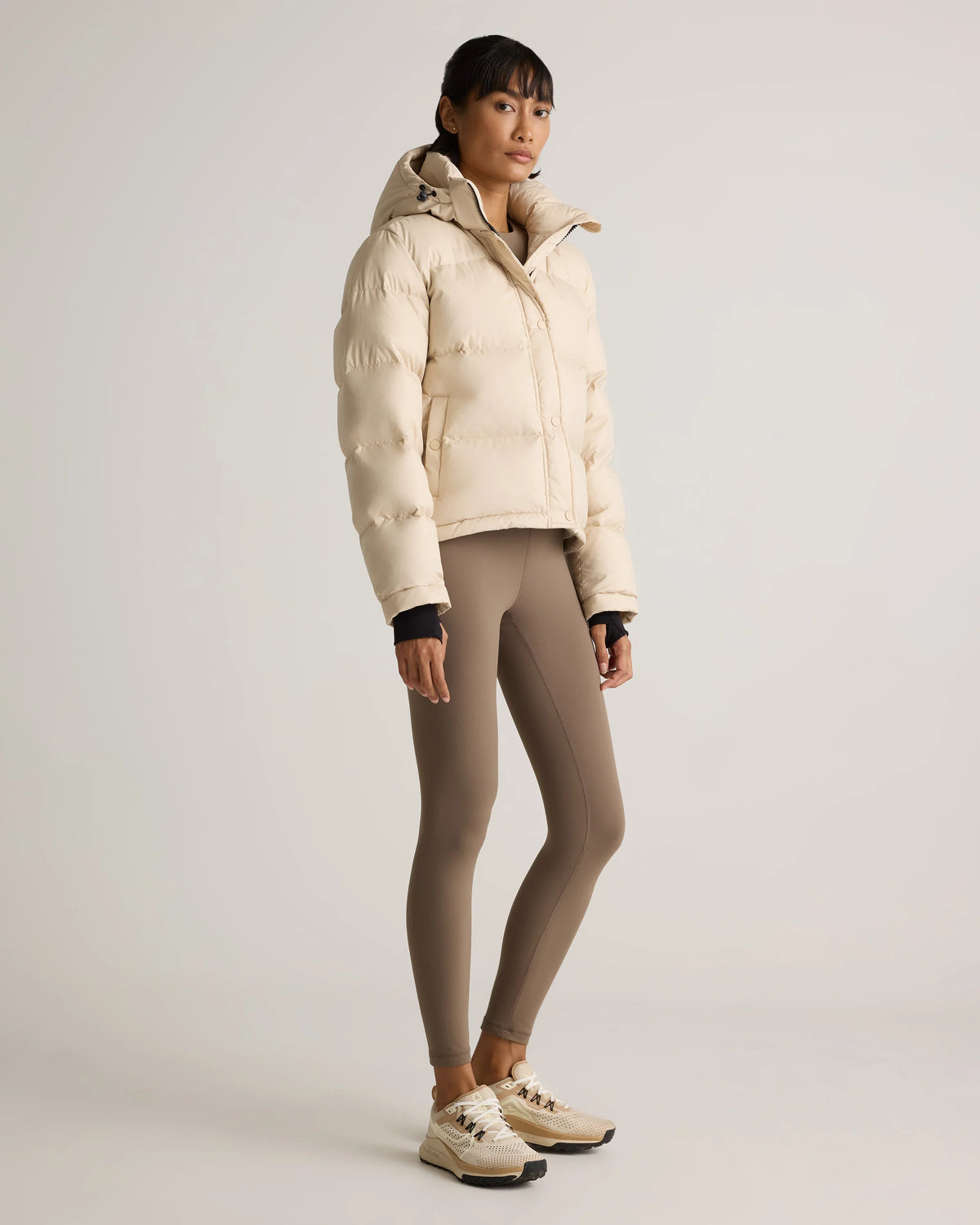 Responsible Down Cropped Puffer Jacket - XS / Shiny Black