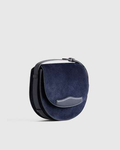 Italian Suede Saddle Bag - One Size / Pebble