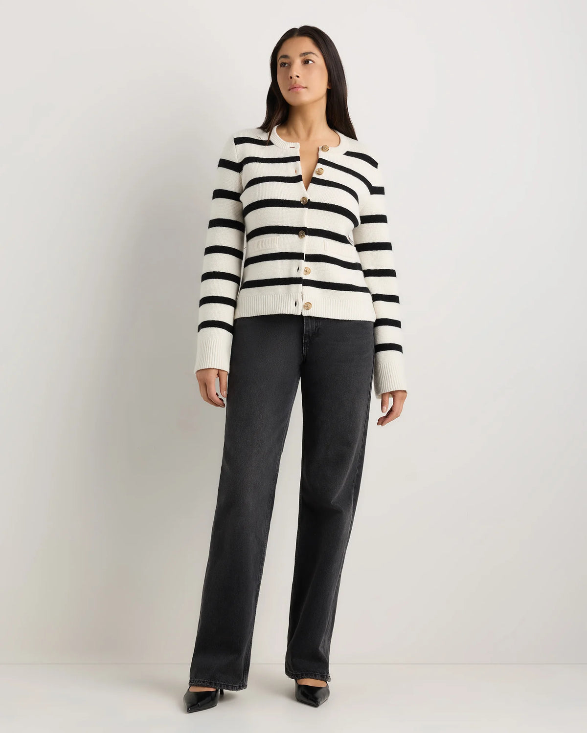 Mongolian Cashmere Structured Cardigan - XS / Oatmeal