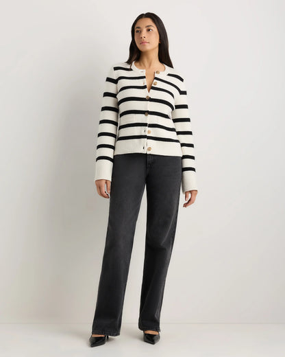 Mongolian Cashmere Structured Cardigan - XS / Oatmeal