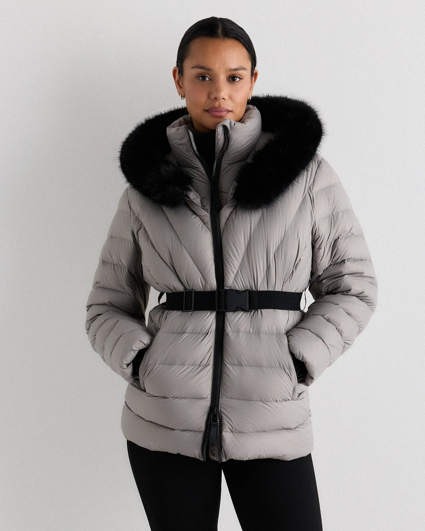 Responsible Down Belted Puffer Coat - XS / Hot Fudge