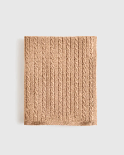 Mongolian Cashmere Cable Knit Baby Blanket - One Size / Teak