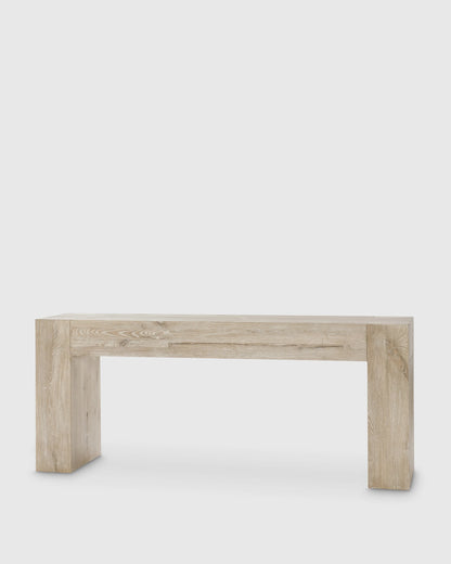 Reclaimed Oak Waterfall Console Table - One Size / Weathered Oak