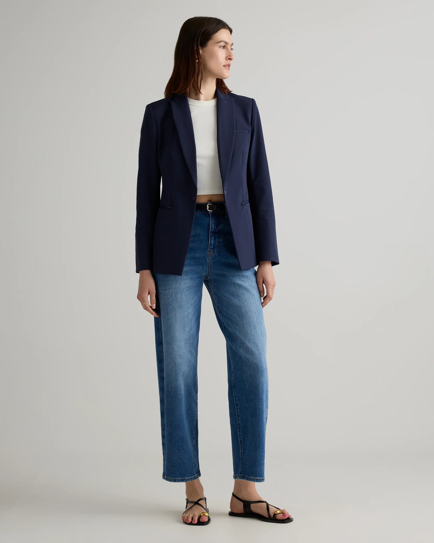Scuba Single-Breasted Convertible Blazer - XS / True Black
