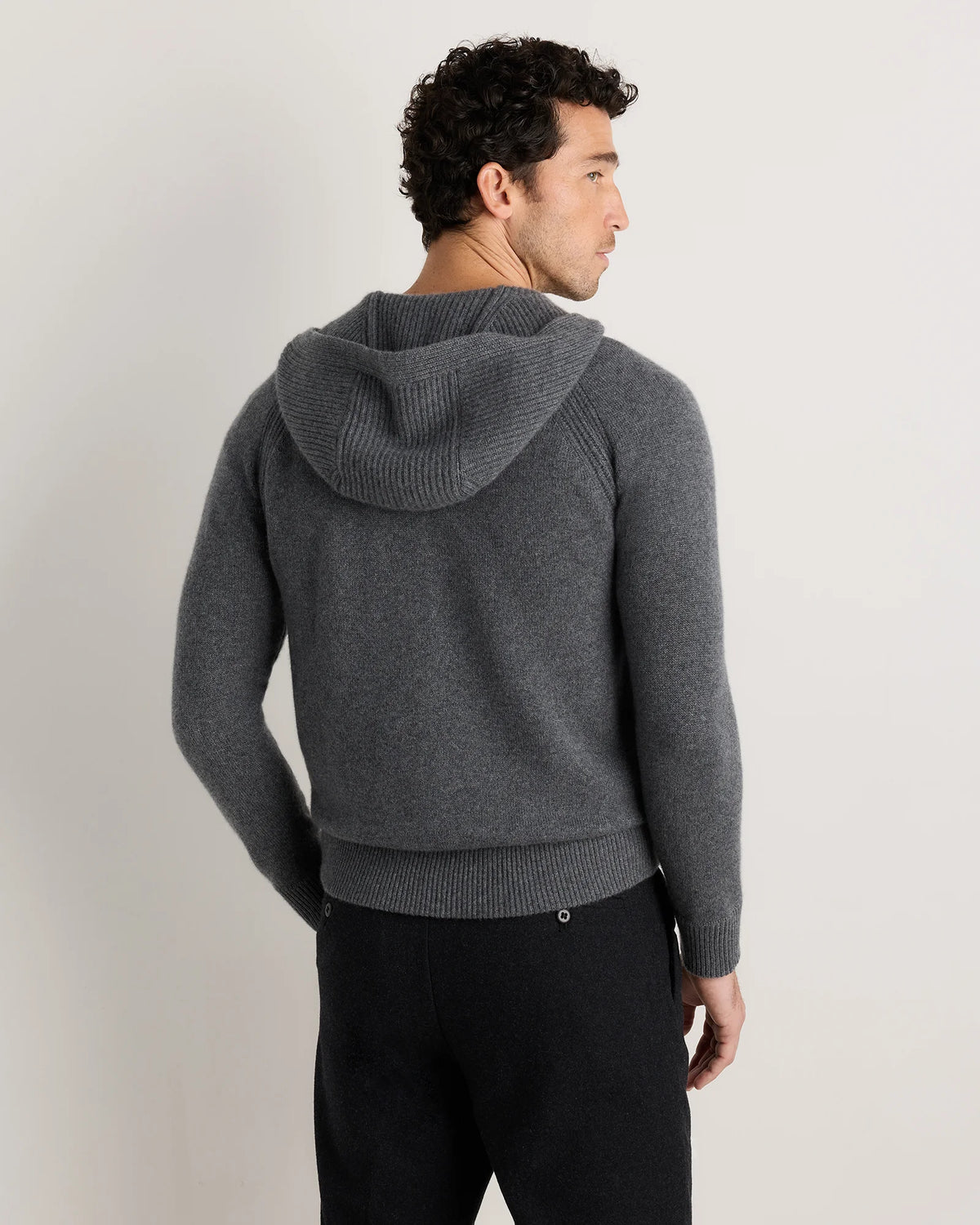 Luxe Baby Cashmere Bomber Hoodie - S / Heather Pewter