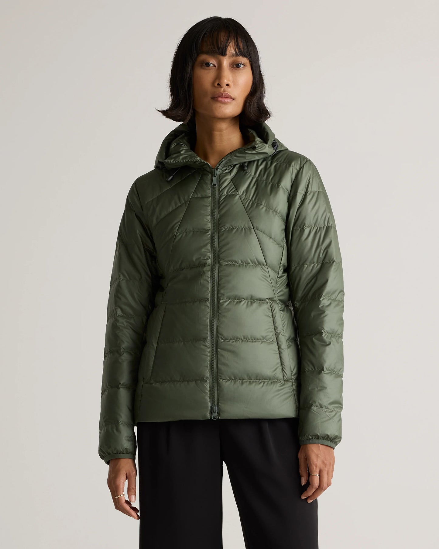 Lightweight Down Packable Puffer Hooded Jacket - XS / Navy