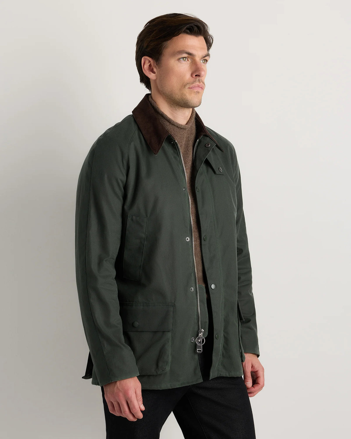 Organic Waxed Cotton Barn Jacket - S / Rustic Olive