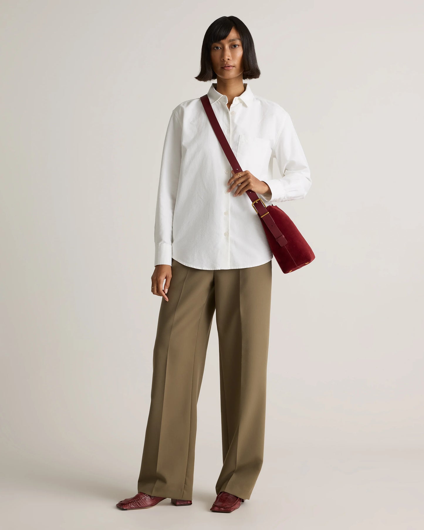 Italian Suede Bucket Crossbody - One Size / Sand
