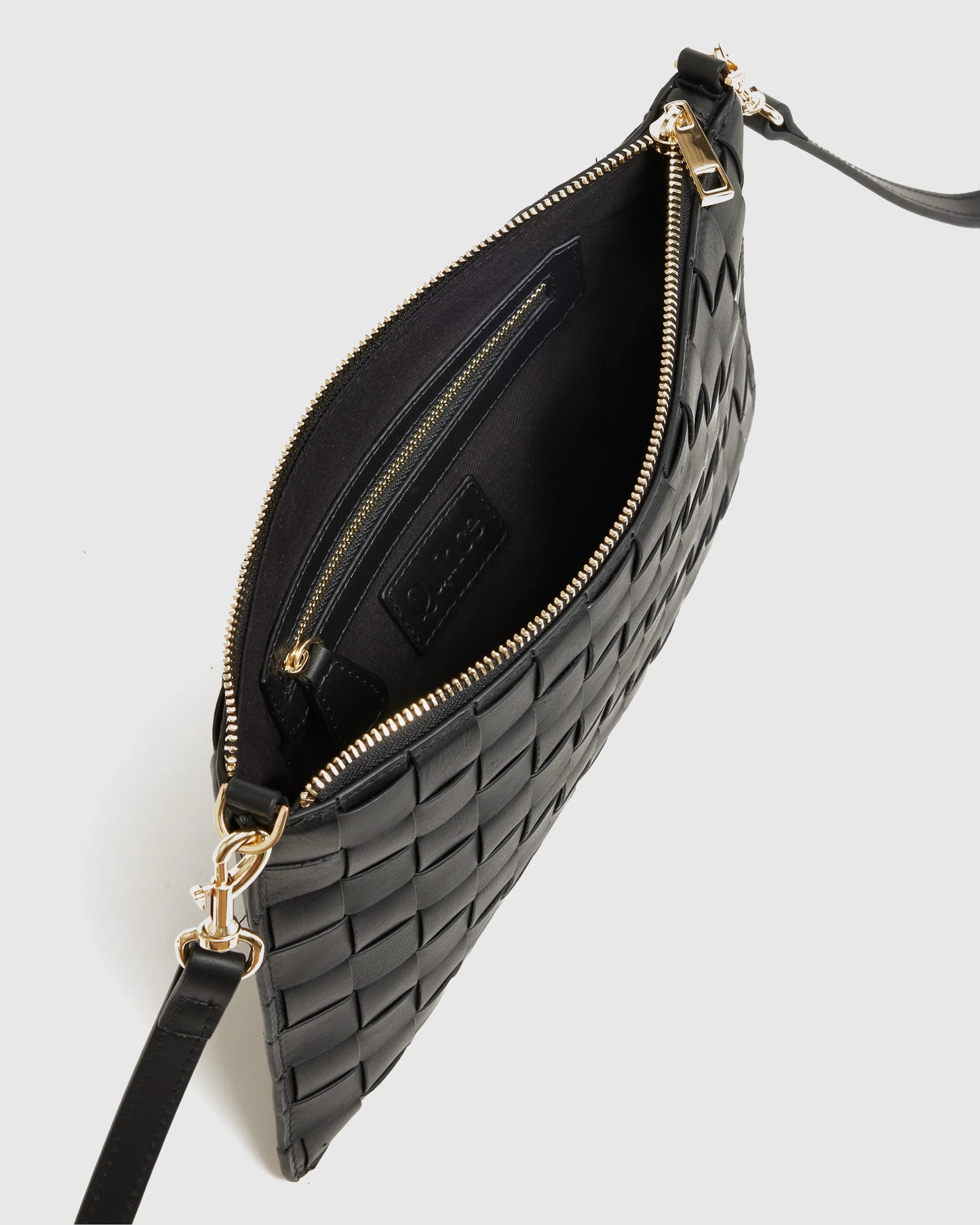 Italian Leather Handwoven Convertible Crossbody - One Size / Cognac