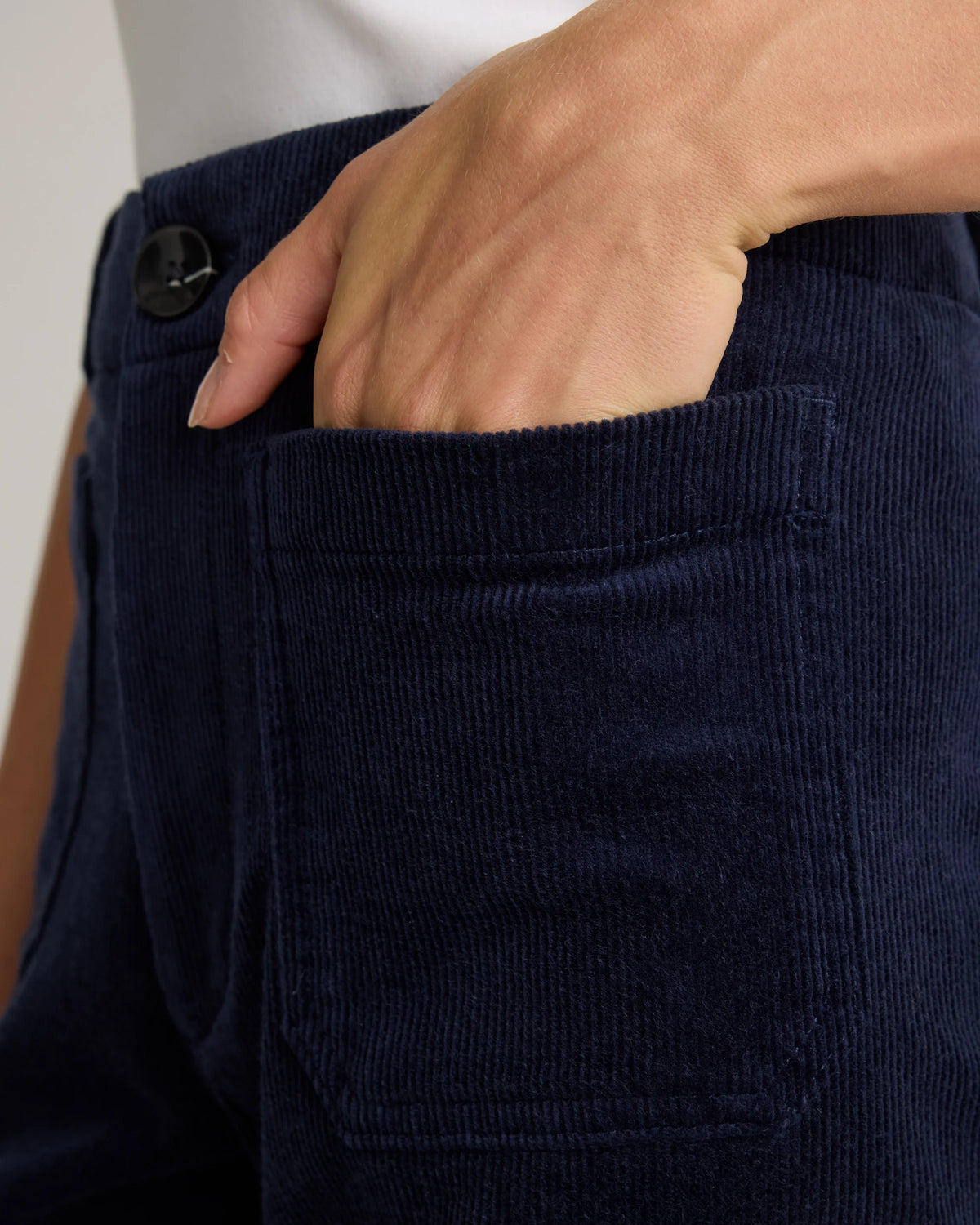 Organic Stretch Corduroy Cropped Wide Leg Pants - 0 / Black