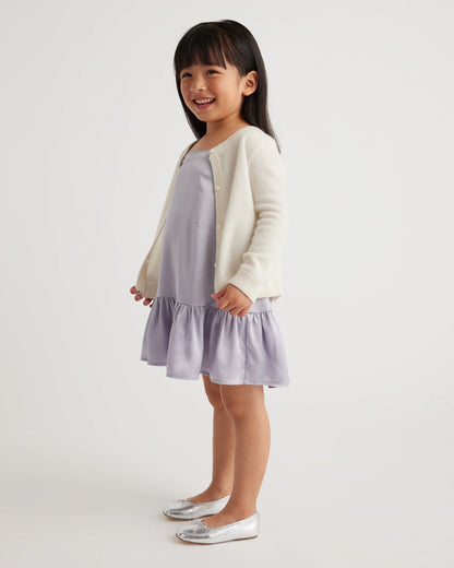 100% Washable Silk Dress - 2T / Grey Lilac