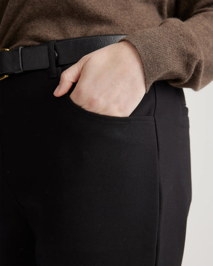 Ultra-Stretch Ponte Straight Leg 4-Pocket Pants - XS / Black