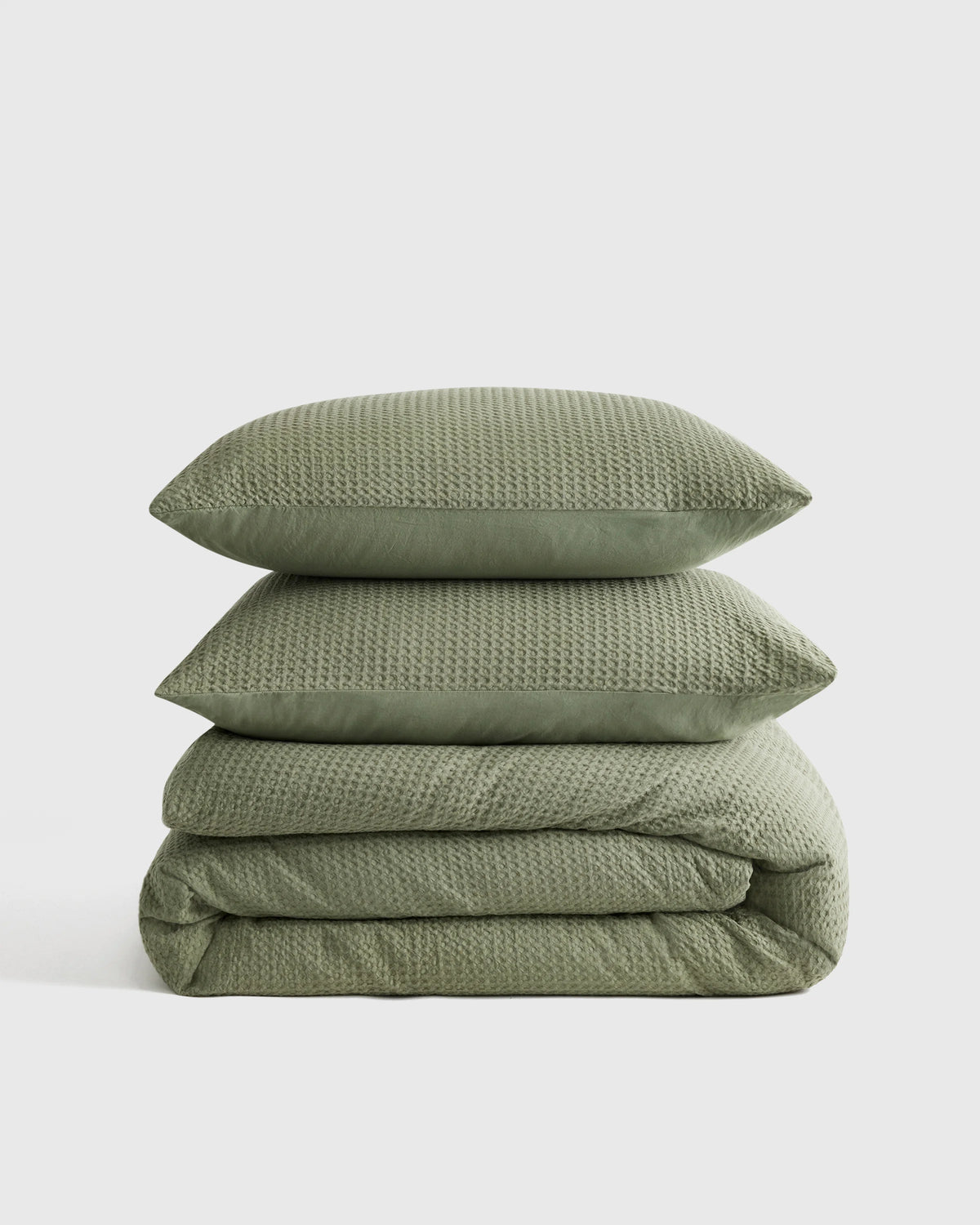 Organic Luxe Honeycomb Duvet Cover Set - Twin / Mineral