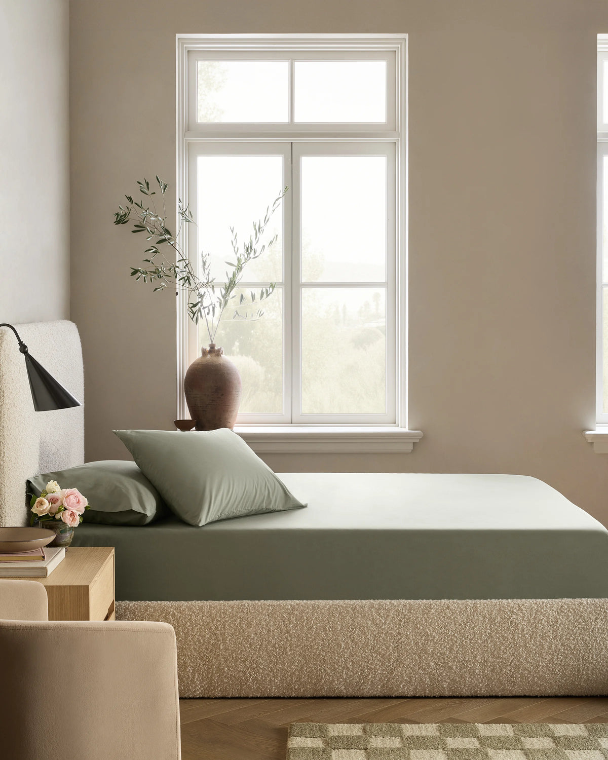 Organic Crisp Percale Fitted Sheet Set - Twin / Espresso