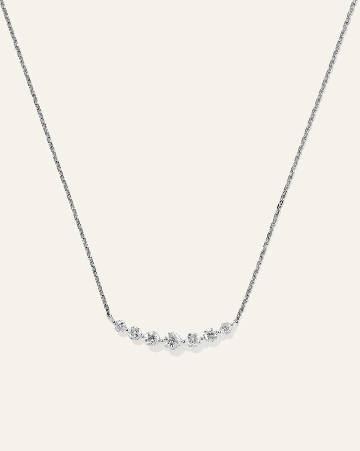 14K Gold Lab Grown Diamond Graduated Bar Necklace - One Size / Yellow Gold