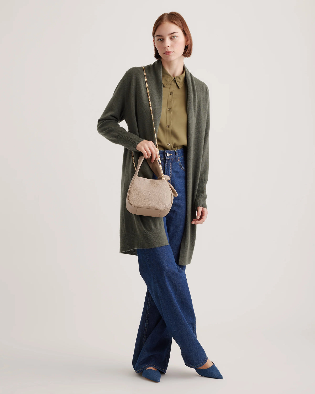 Italian Leather Mini Bow Bag - One Size / Taupe