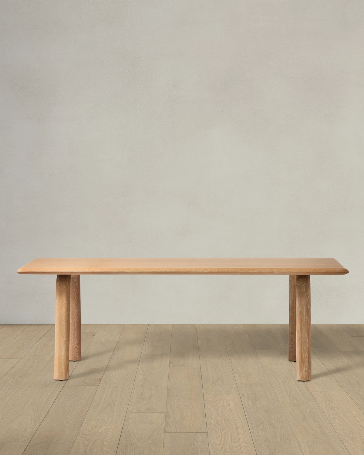 Solid Wood Dining Table with Rounded Legs - One Size / Natural Oak