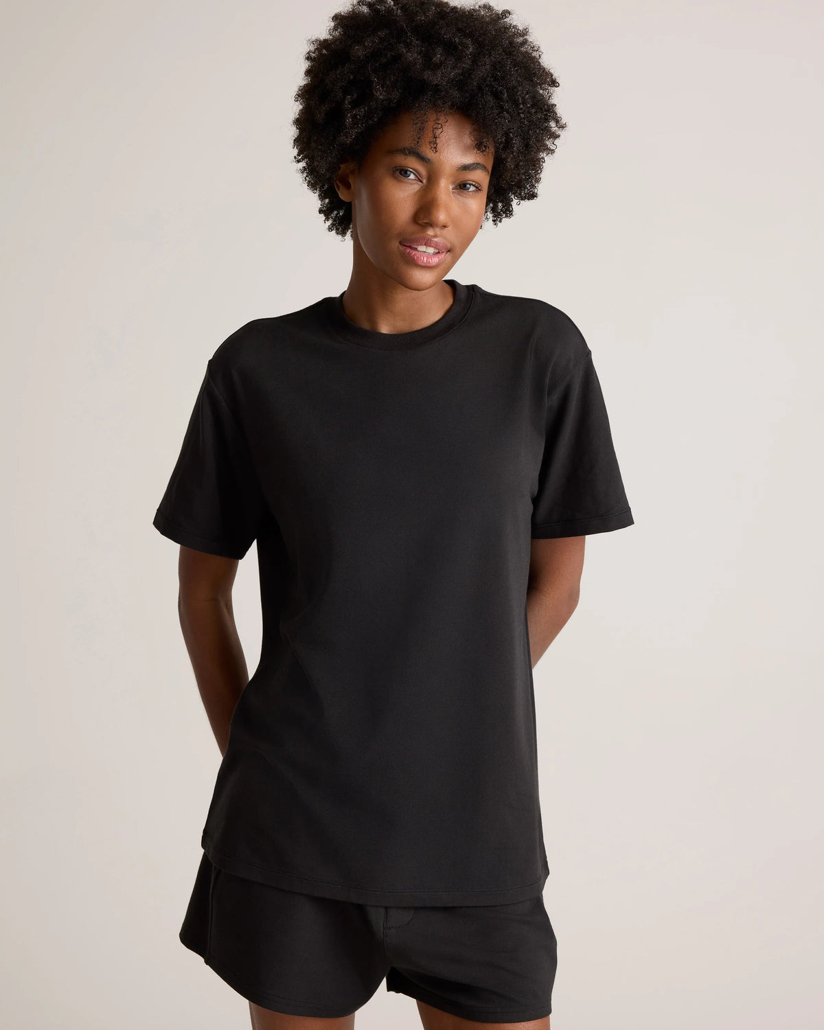 Dream Lounge Oversized Short Sleeve Pajama Set - XS / Bold Black