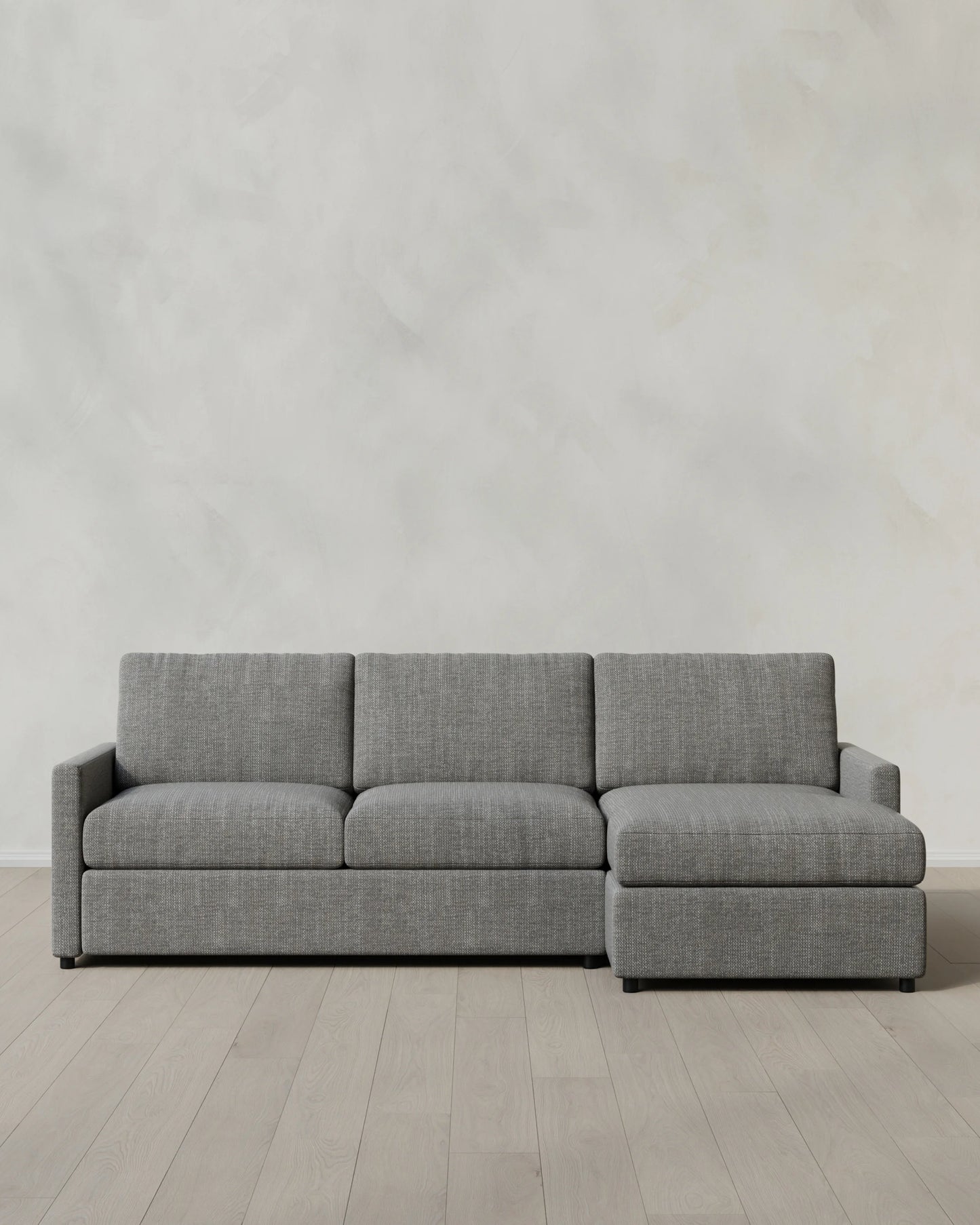 Brennan Performance Chenille Linen Blend Chaise Sectional - Right Arm / Snow