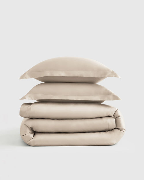 Signature Giza Cotton Sateen Duvet Cover Set - Twin / Sand