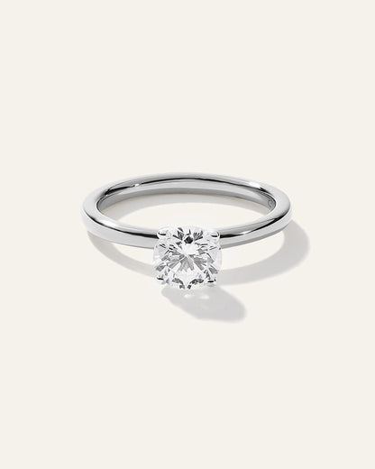 Lab Grown Diamond Round Comfort Fit Engagement Ring - 1ct - 4 / Yellow Gold