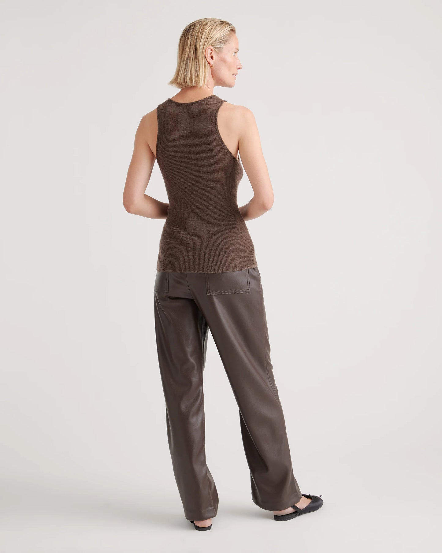 Featherweight Cashmere Ribbed Tank - XS / Charcoal