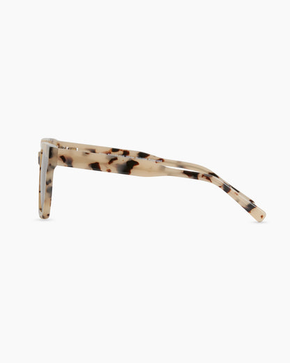Riley Polarized Acetate Sunglasses - One Size / White Tortoise with Grey Lens