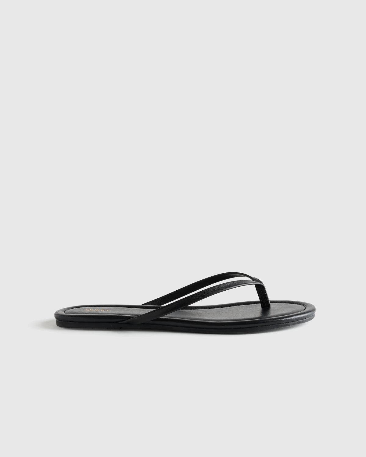 Italian Leather Flip Flops - 5 / Black