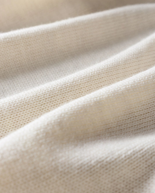 Australian Merino Wool Cropped Mock Neck Sweater - XS / Heather Bone