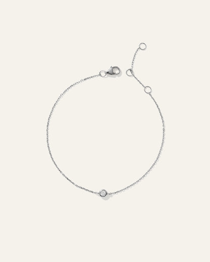 14K Gold Diamond Solitaire Bezel Bracelet - One Size / Yellow Gold