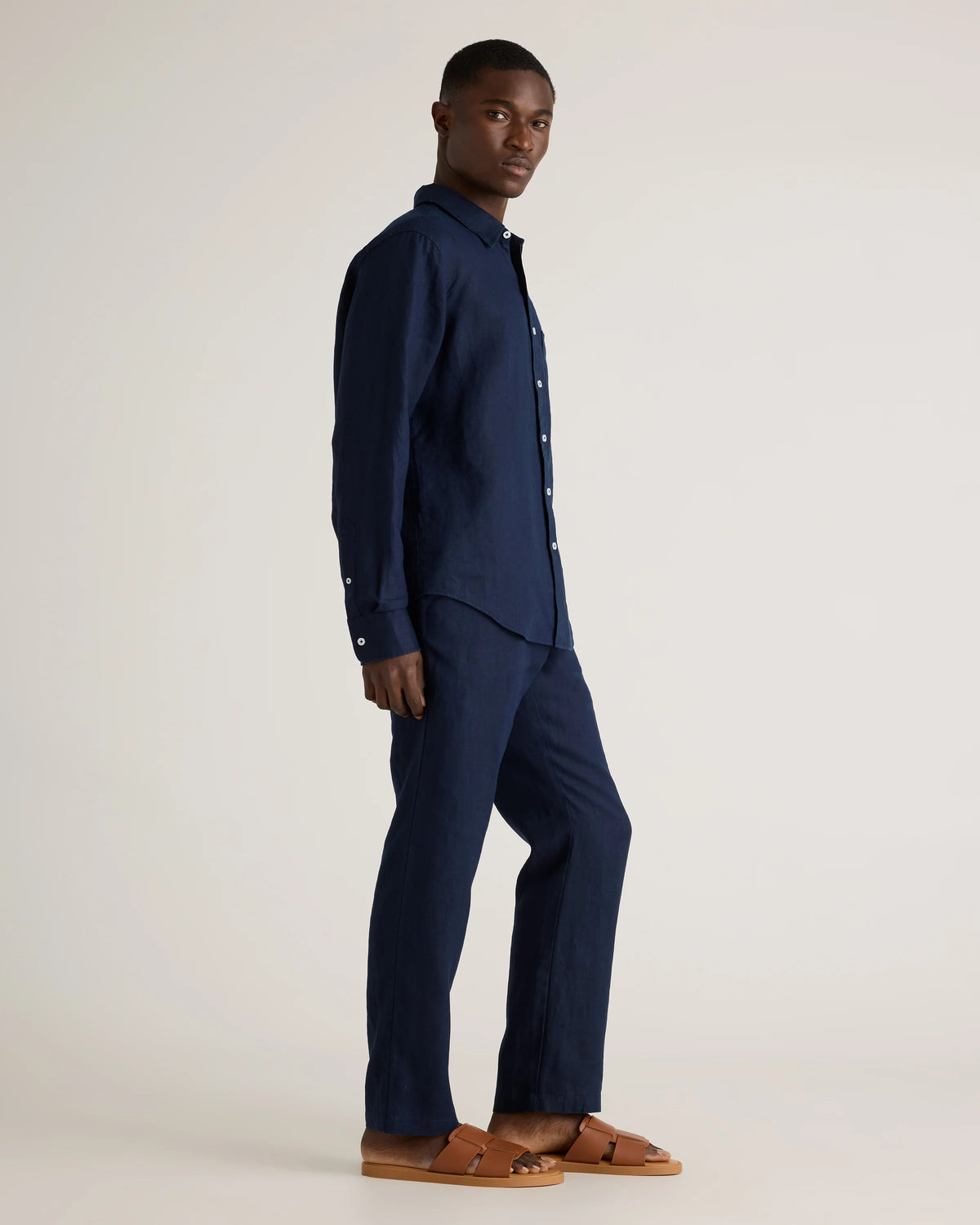 100% European Linen Pants - S / Bayberry Olive