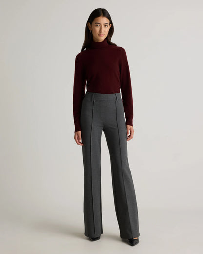 Ultra-Stretch Ponte Flare Leg Pants - XS / Espresso