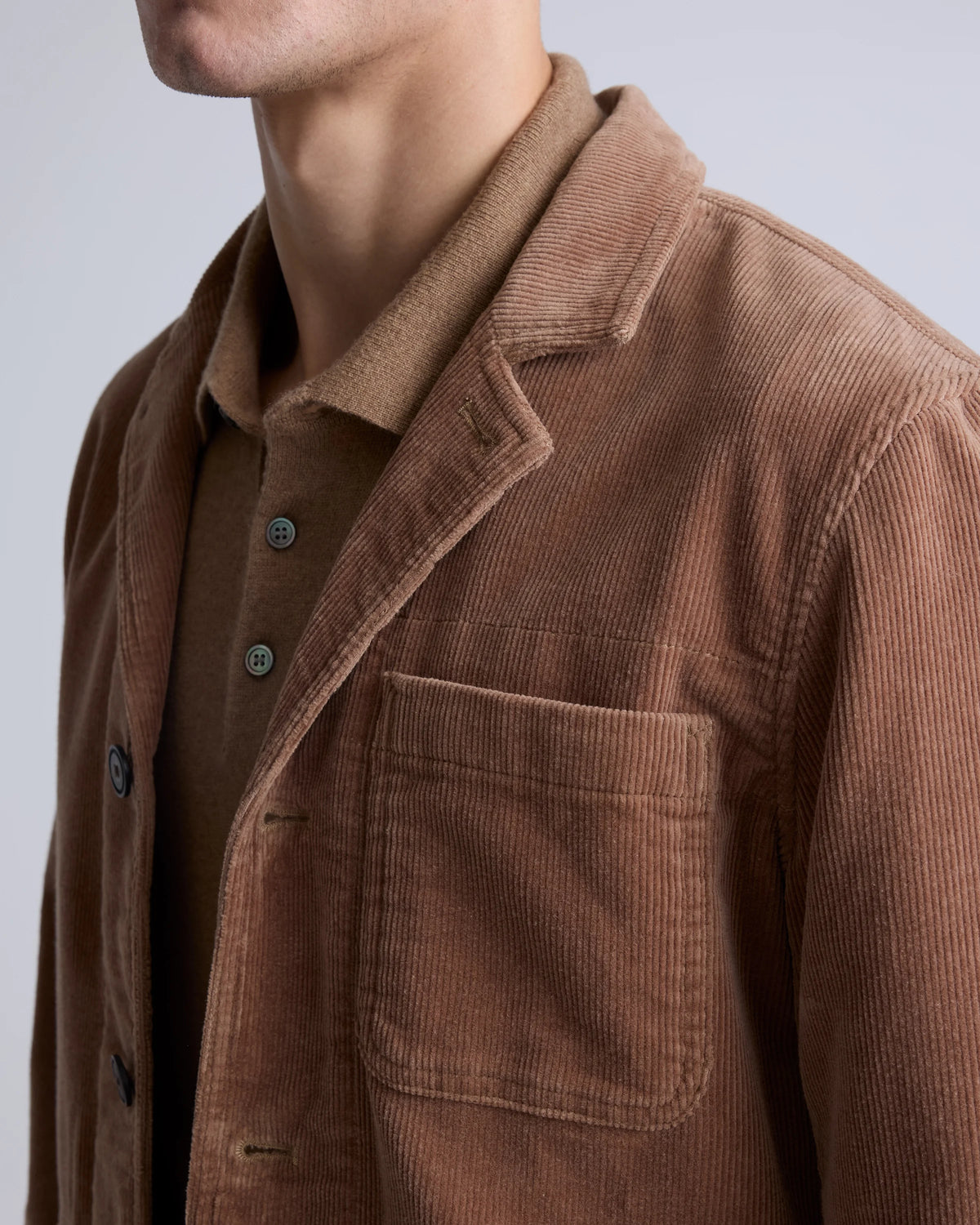 Organic Stretch Corduroy Chore Jacket - S / Seaweed