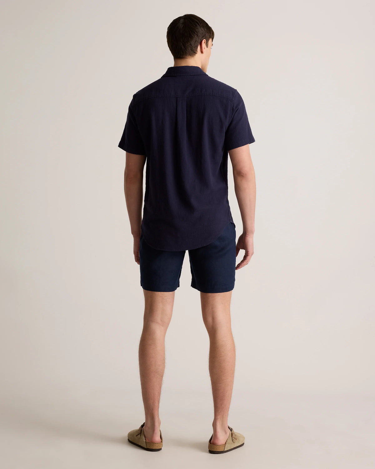 Organic Cotton Stretch Selvage Short Sleeve Shirt - S / Olive