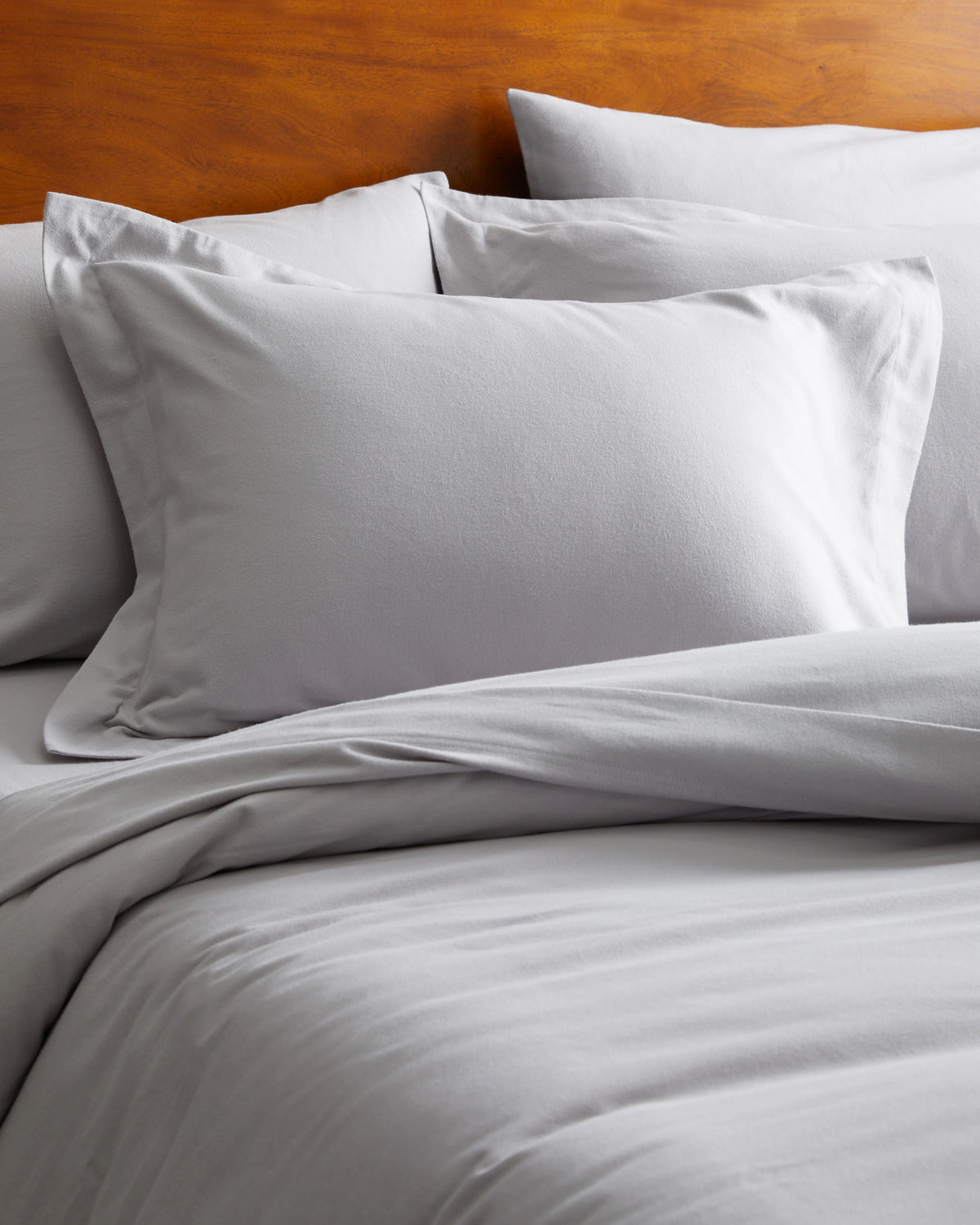 Luxury Organic Flannel Sham Set - Standard / Grey