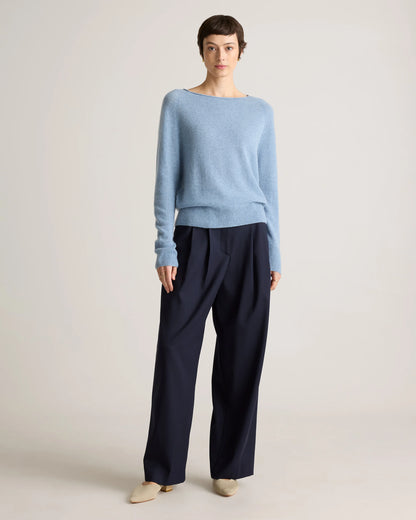 Mongolian Cashmere Boatneck Sweater - XS / Black