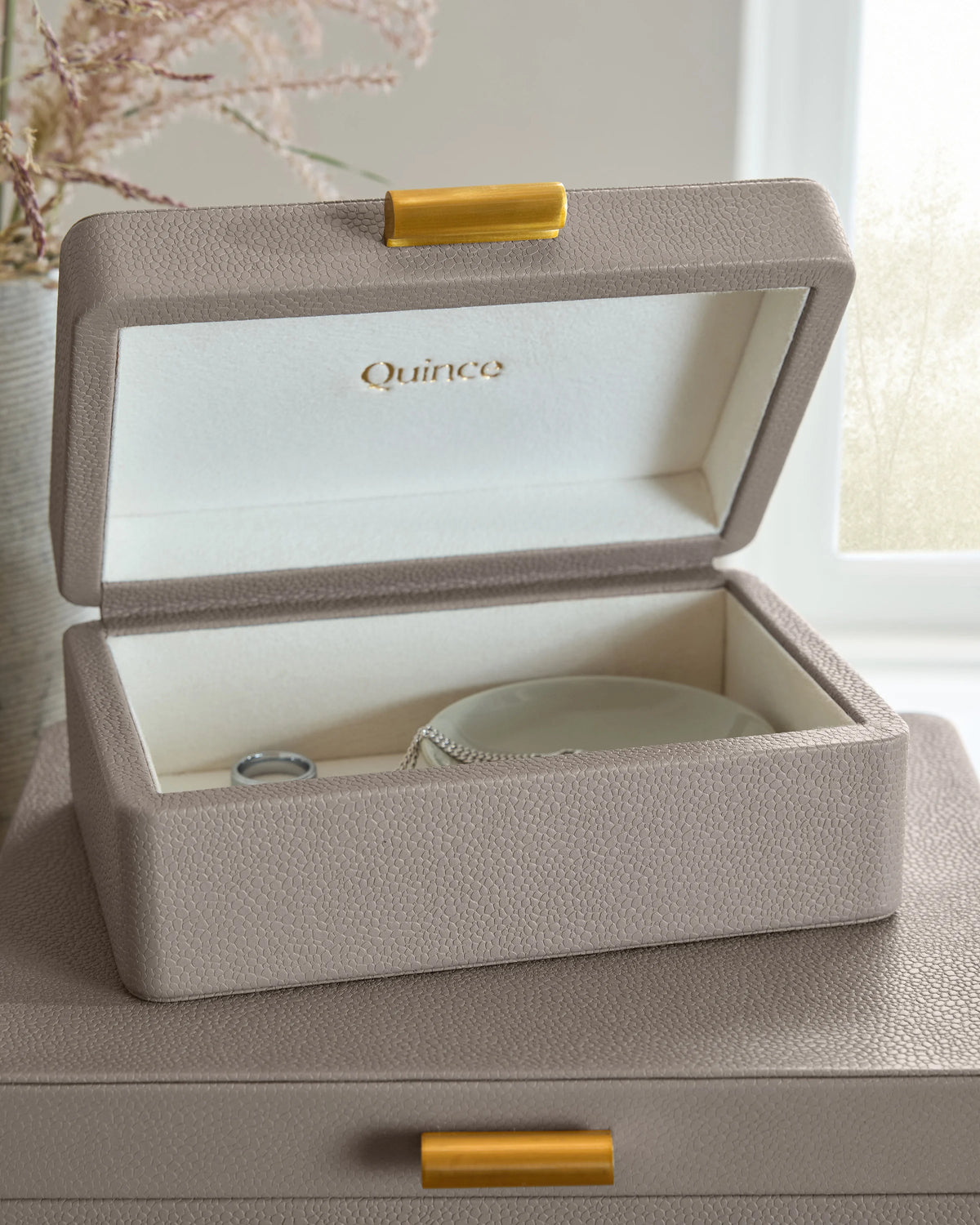 Shagreen Leather Decorative Boxes (Set of 2) - Set of 2 / Blush