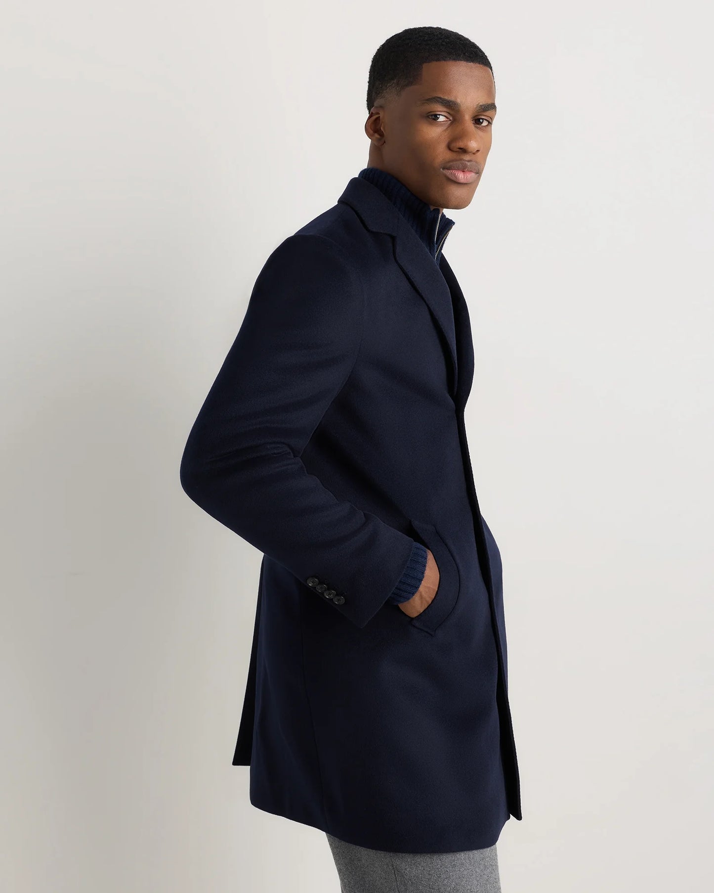 100% Mongolian Cashmere Car Coat - S / Camel