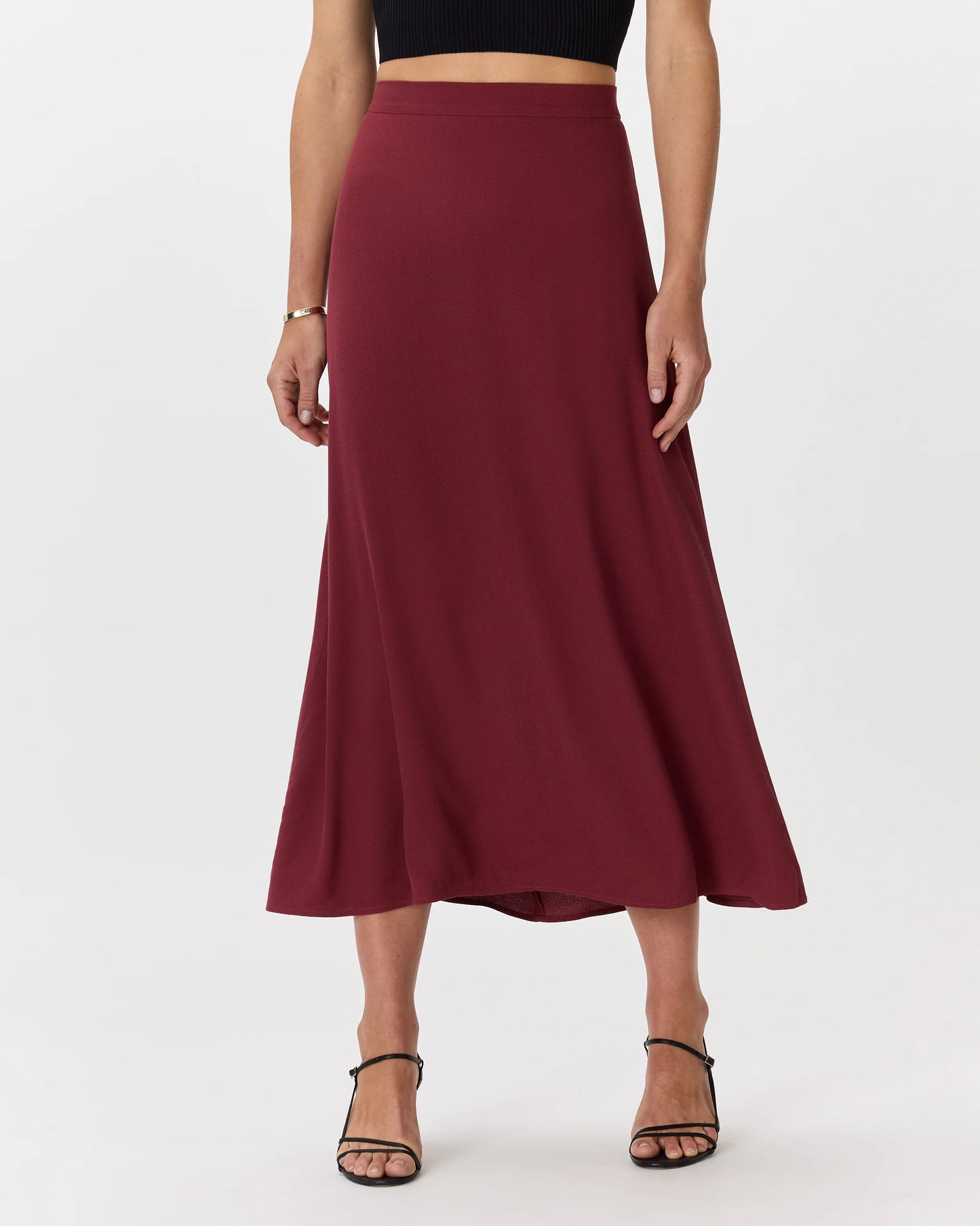 Lightweight Crepe Slip Skirt - XS / Moonstone Blue