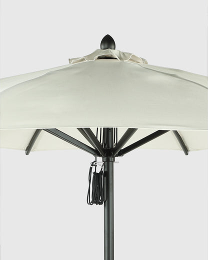 9' Round Sunbrella Outdoor Umbrella and Base - One Size / Natural/Black