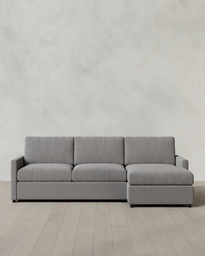 Brennan Chaise Sectional in Performance Basketweave - Right Arm / Flax