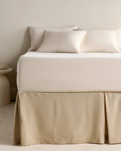European Linen Bed Skirt - Twin / White