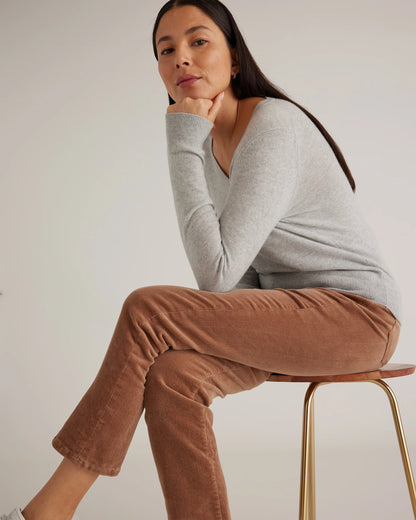 Organic Stretch Corduroy Straight Leg Pants - 0 / Espresso