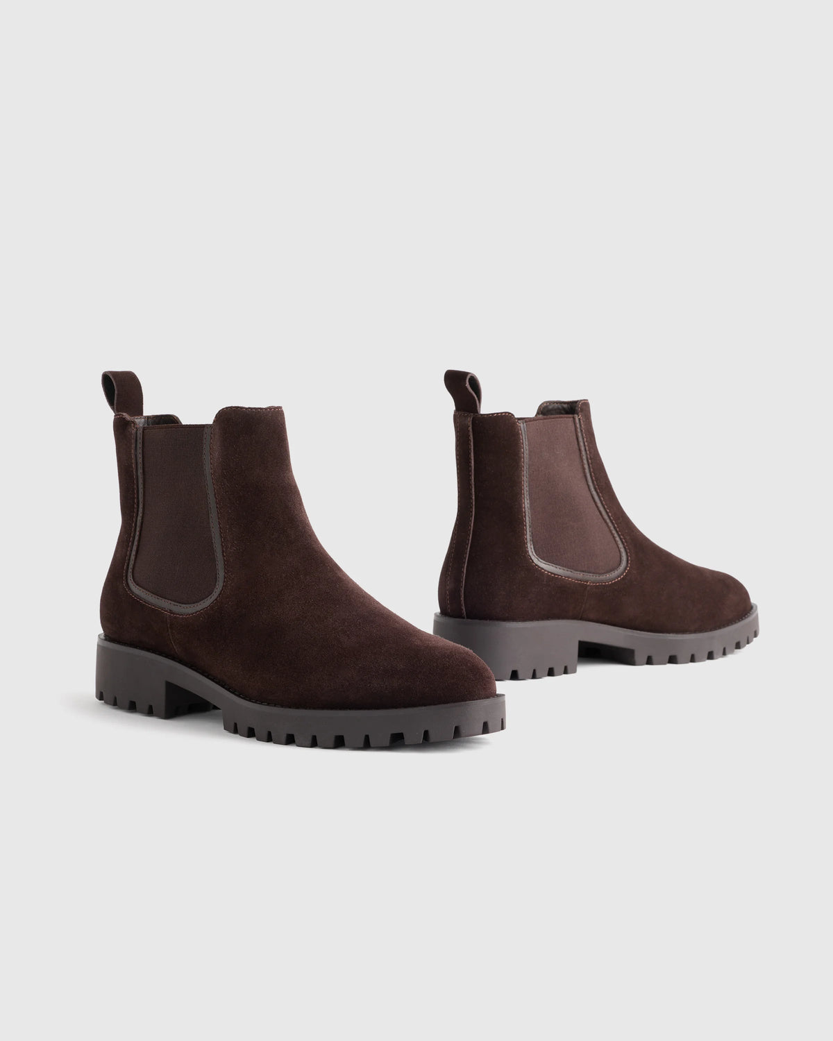 Italian Suede Lug Sole Chelsea Boot - 5 / Almond Suede