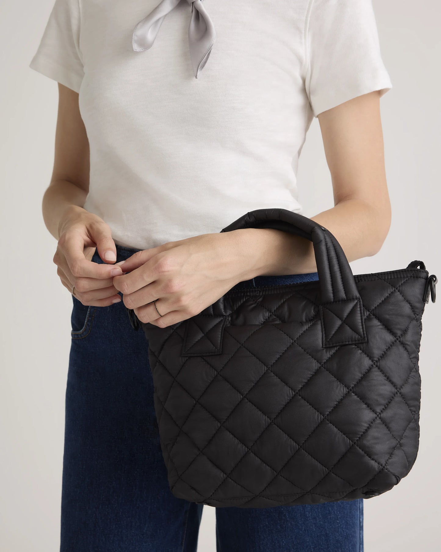 Transit Quilted Small Crossbody Tote - One Size / Taupe Brown