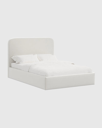 Curved Bed in Performance Velvet - Full / Walnut