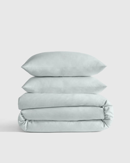 Organic Crisp Percale Duvet Cover Set - Twin / Espresso